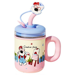 bablov保温杯玻璃内胆女生高颜值吸管水杯茶水分离办公室礼物杯子