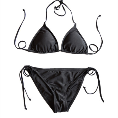 性感泳衣分体黑色比基尼显瘦