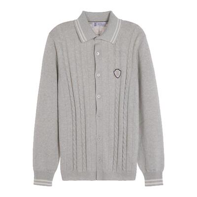 BC BRUNELLO CUCINELLI 男士翻领系扣纯棉开衫毛衣银泰 301574