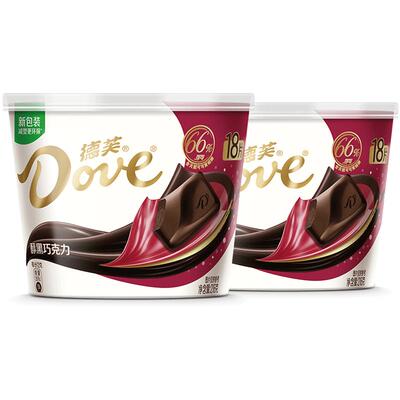 德芙醇黑66%黑巧克力216g×2碗