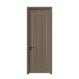 美心木门卧室门简约生态免漆金属条实木复合室内门房间平开门定制