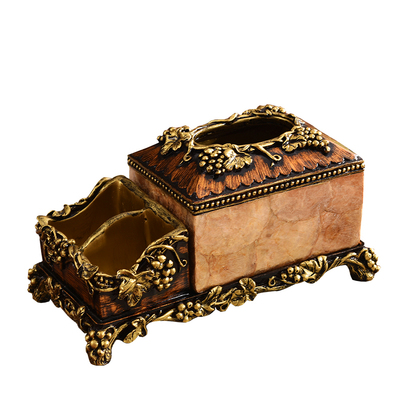 欧式复古奢华多功能遥控器收纳盒