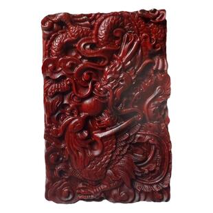 小叶紫檀木龙凤呈祥吊坠红木挂件手把件车挂木质龙凤木牌项链定制