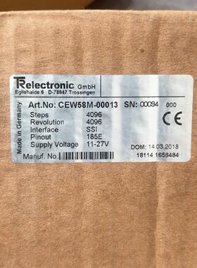 询德国TR帝尔拉绳编码器CEW58M-00013，4096脉冲