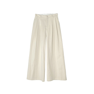 彻底沦陷！~老钱风褶皱阔腿休闲裤女2026新款春季宽松垂坠感长裤