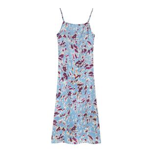 弥古法式油画连衣裙高级感碎花吊带裙女夏三亚沙滩裙海边度假裙子