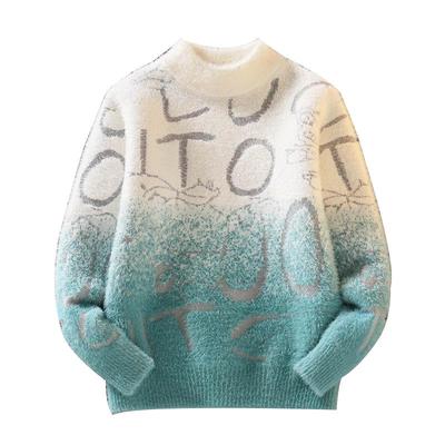 男童水貂绒毛衣2025中大童新款加绒加厚针织衫洋气套头衫秋冬上衣