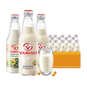 泰国哇米诺豆奶植物蛋白奶原味/黑芝麻谷物300ml*18瓶营养可口奶