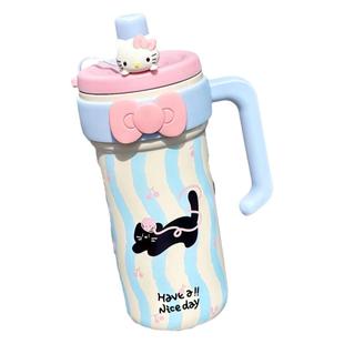 保温杯女士高颜值不锈钢内胆吸管冰霸杯大容量大肚杯男女学生水壶