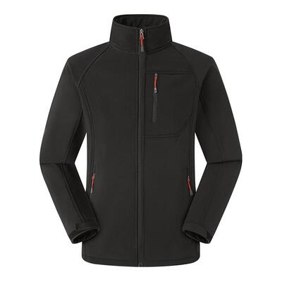 蓝途软壳衣r1青年男士黑色摇粒绒