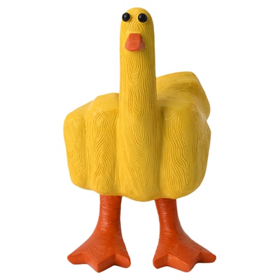 竖中指鸭创意桌面摆件