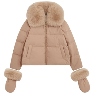 bebe2025秋冬新款女士气质风短款宽松小A版型羽绒服外套403307