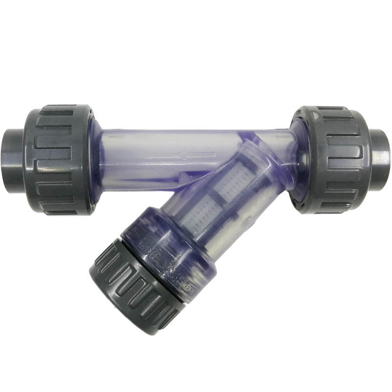 联塑PVC过滤器透明Y型DN15-DN50塑料管道过滤4分自来水家用饮用水