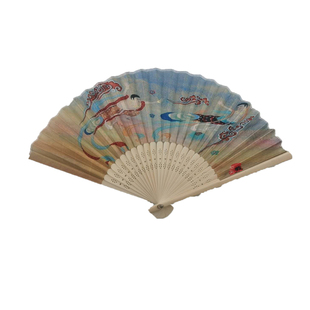 敦煌飞天折扇文创扇子中国风古典汉服礼品绫绢扇舞蹈扇复古手工艺
