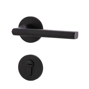 黑色卧室门锁室内门把手家用房间房门静音分体磁吸锁木门锁通用型