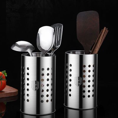 304不锈钢筷子筒 烤肉店剪刀夹子收纳筒食品级厨房烹饪厨具沥水笼