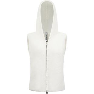 本来BENLAI女士绵羊毛混纺连帽无袖针织开衫外套25秋款BNT950008