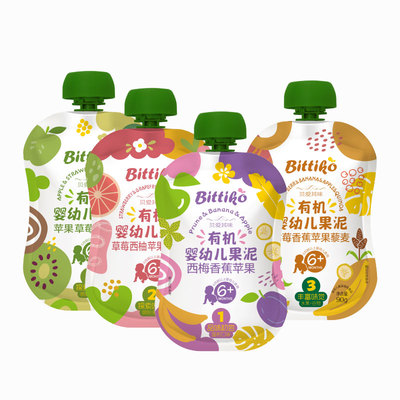 贝爱其味有机婴幼儿果泥6月+辅食泥分阶喂养宝宝水果泥