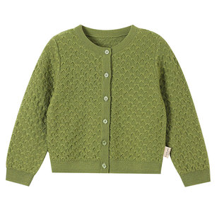 允儿妈女童2026春季新款纯绵羊毛针织衫儿童时尚毛衣女孩气质开衫