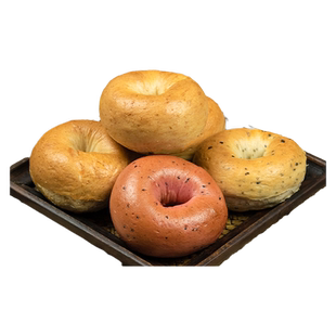 窝夫小子全麦贝果面包宿舍囤货食物免煮非tims贝果早餐即食面包