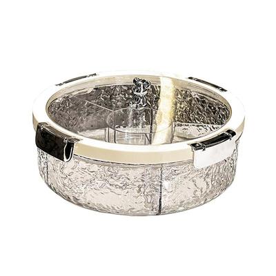 多功能零食摆放盘透明分格带盖