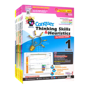 新加坡数学 SAP Conquer Thinking Skills & Heuristics 小学1-6年级 数学应用题练习册 数学建模思维训练 英文原版进口教辅