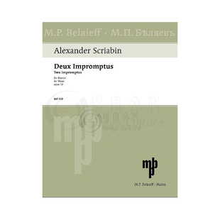 斯克里亚宾 即兴曲两首op.12 朔特原版进口乐谱书 Two Impromptus BEL150