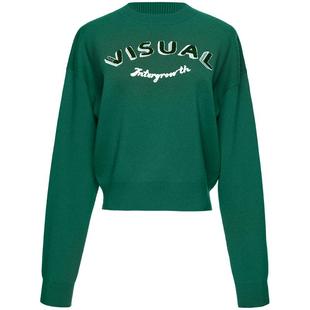 OBEG欧碧倩字母提花短款刺绣毛衣女冬季款套头羊毛衫10444049