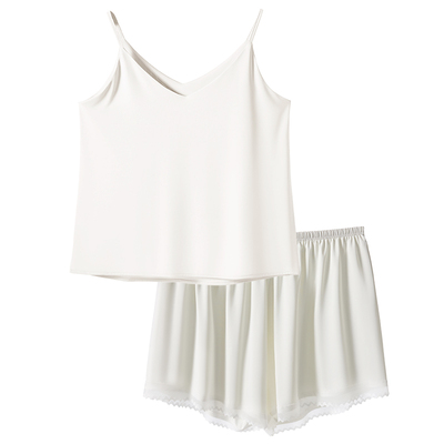 冰丝吊带背心家居服睡衣套装女夏