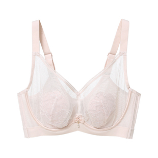 安芝娜2025春夏季薄款内衣女软钢圈防下垂大胸显小调整型文胸6510