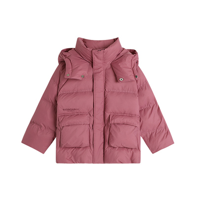 沫沫家短款连帽三防羽绒服