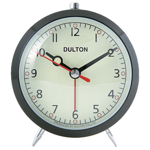 稻谷藏库DULTON 静音复古金属小闹钟 石英机芯钟表小摆钟