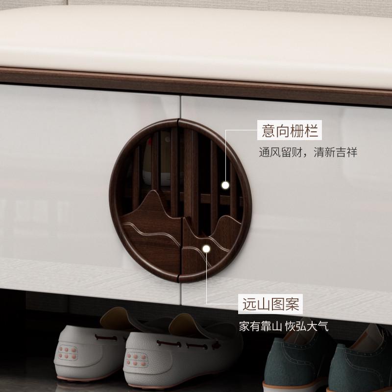 入户新中式换鞋凳家用门口可坐鞋柜长条凳创意玄关穿鞋凳软包坐垫