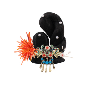 头饰唐印舞蹈头饰 唐印演出头饰 桃李杯古典舞头饰黑色假发