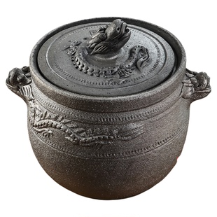 四川非遗荥经砂锅炖锅家用煲汤燃气耐高温沙锅石锅大号煤气灶专用