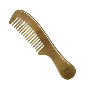 官方正品天然老黄牛角梳子圆柄男女士专用家用防头部静电按摩梳