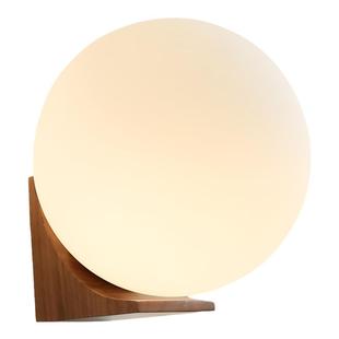 2025北美黑胡桃木圆球壁灯极简酒店样板房客厅背景墙卧室床头木灯