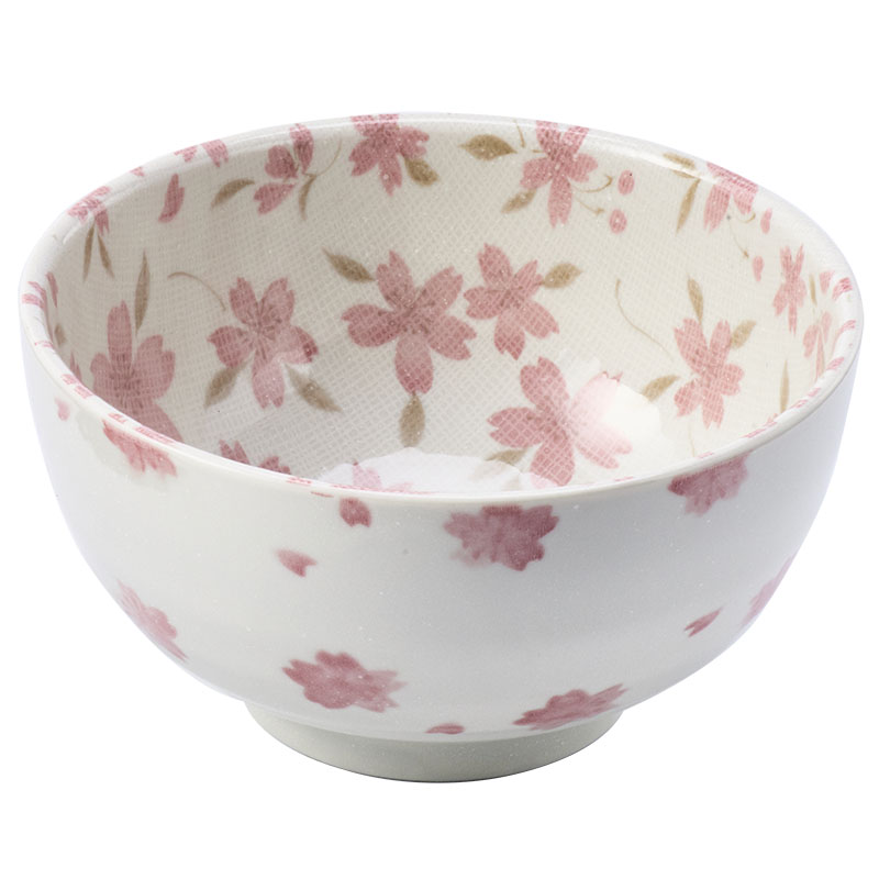 [陶瓷王]日本进口美浓烧布目樱花陶瓷釉下彩日式餐具饭碗菜盘碟子