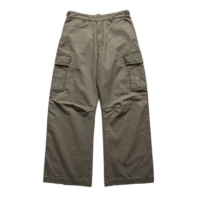 NOFAITH水洗做旧弯刀工装裤男宽松百搭直筒法工裤休闲长裤潮25FW