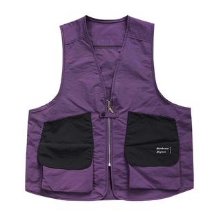 日系机能多口袋工装V领马甲男女街头bf运动背心宽松坎肩无袖围裙