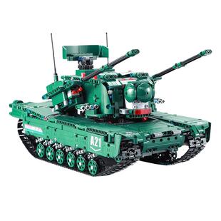 cada咔搭积木M1A2坦克模型可发射拼装遥控儿童益智玩具男孩C61001