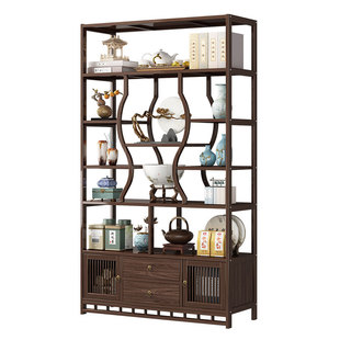新中式博古架茶叶柜置物架茶具收纳架子展示柜客厅隔断摆件多宝阁