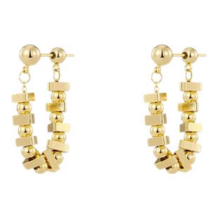 金色不规则碎银子耳环女士高级感轻奢小众耳钉独特漂亮巨好看耳饰