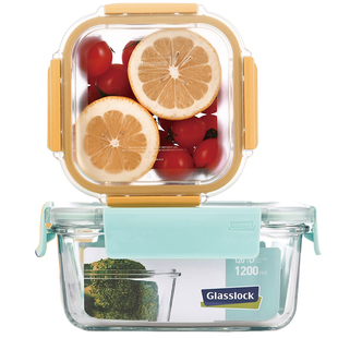 glasslock进口pure系列耐热钢化玻璃长方形保鲜盒饭盒冰箱冷冻盒