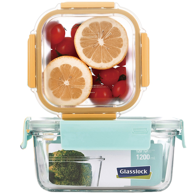 glasslock进口pure系列耐热钢化玻璃长方形保鲜盒饭盒冰箱冷冻盒