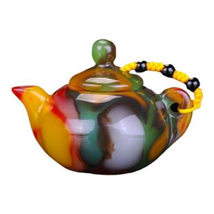 新疆和田羊脂玉壶把件红玉黄玉羊脂白玉壶手把件酱紫多彩蜀黍