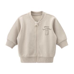 乖奇熊婴幼儿卫衣外套秋冬季纯棉抓绒保暖宝宝开衫上衣男女童外出