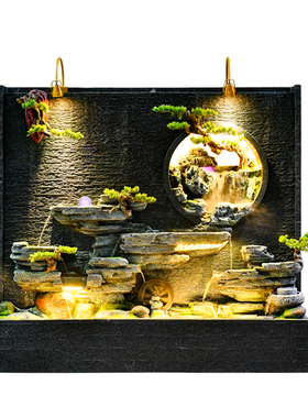 大厅别墅庭院鱼池艺术风水幕墙