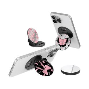 CASEBANGx艺术家凌凌七粉墨蝴蝶结系列可拆卸任意吸出奇圆形磁吸手机支架
