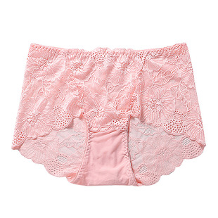 性感蕾丝女内裤中高腰火辣 镂空大码胖mm200斤无痕女士三角裤头